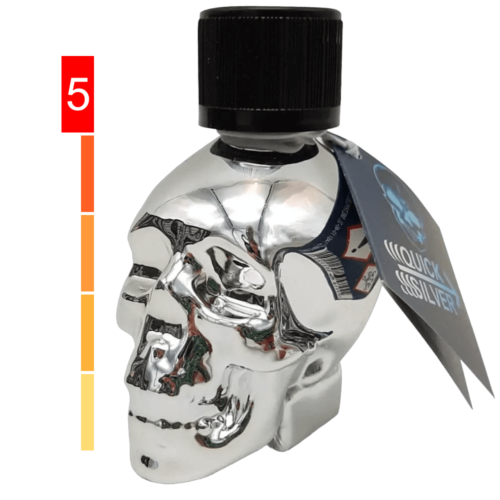 QuickSilver Skull Glass Bottle