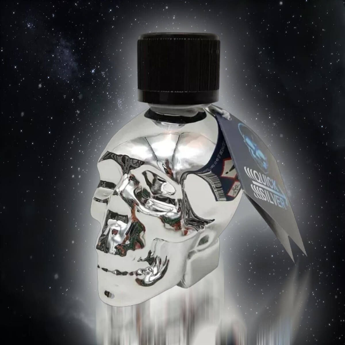 QuickSilver Skull Glass Bottle