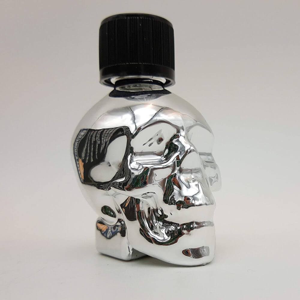 QuickSilver Skull Glass Bottle