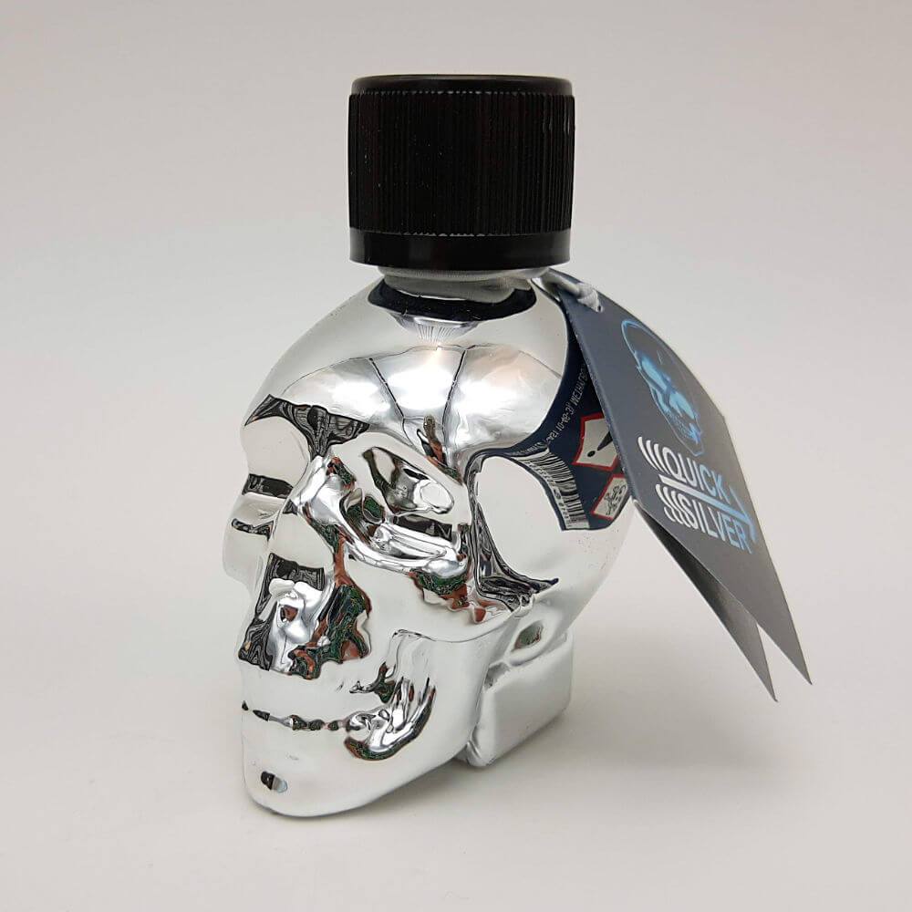 QuickSilver Skull Glass Bottle
